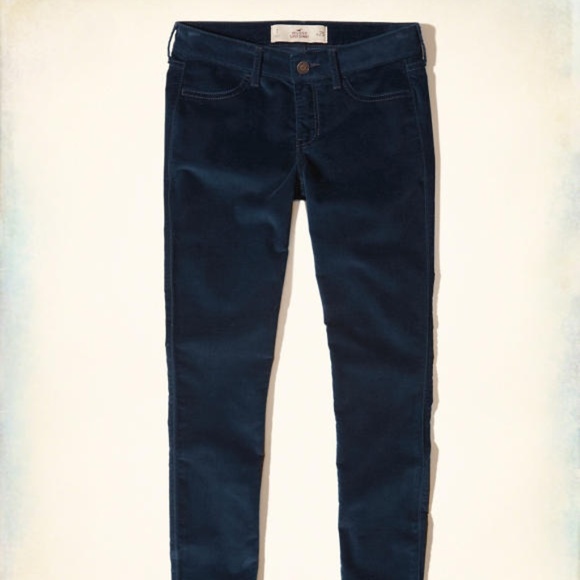 dark blue velvet pants